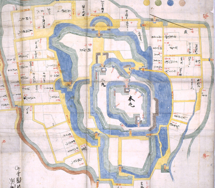 Sơ đồ Lâu đài Utsunomiya ở tỉnh Tochigi vào thời Edo